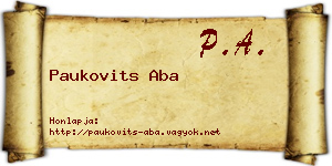 Paukovits Aba névjegykártya